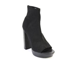 Winsorsmith Women's Open Toe Block Heel Platform  Ankle Boot Black Size 8